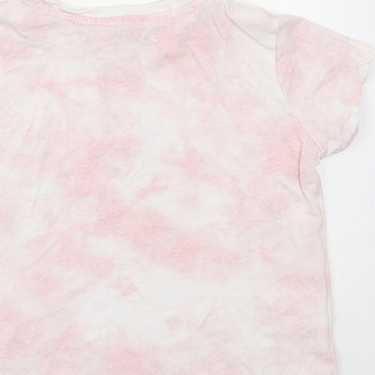 Primark Girls Pink  Cotton Basic T-Shirt Size 3-4 Years Crew Neck Pullover