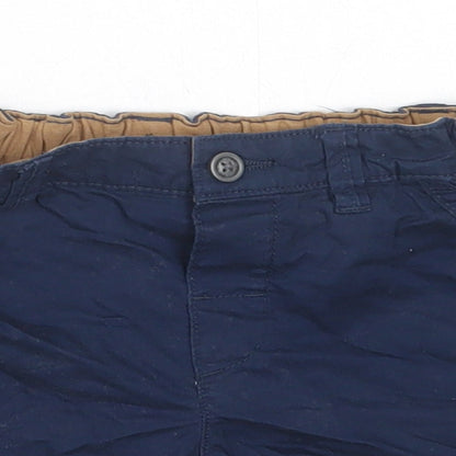 H&M Boys Blue  Cotton Chino Shorts Size 2 Years  Regular Buckle