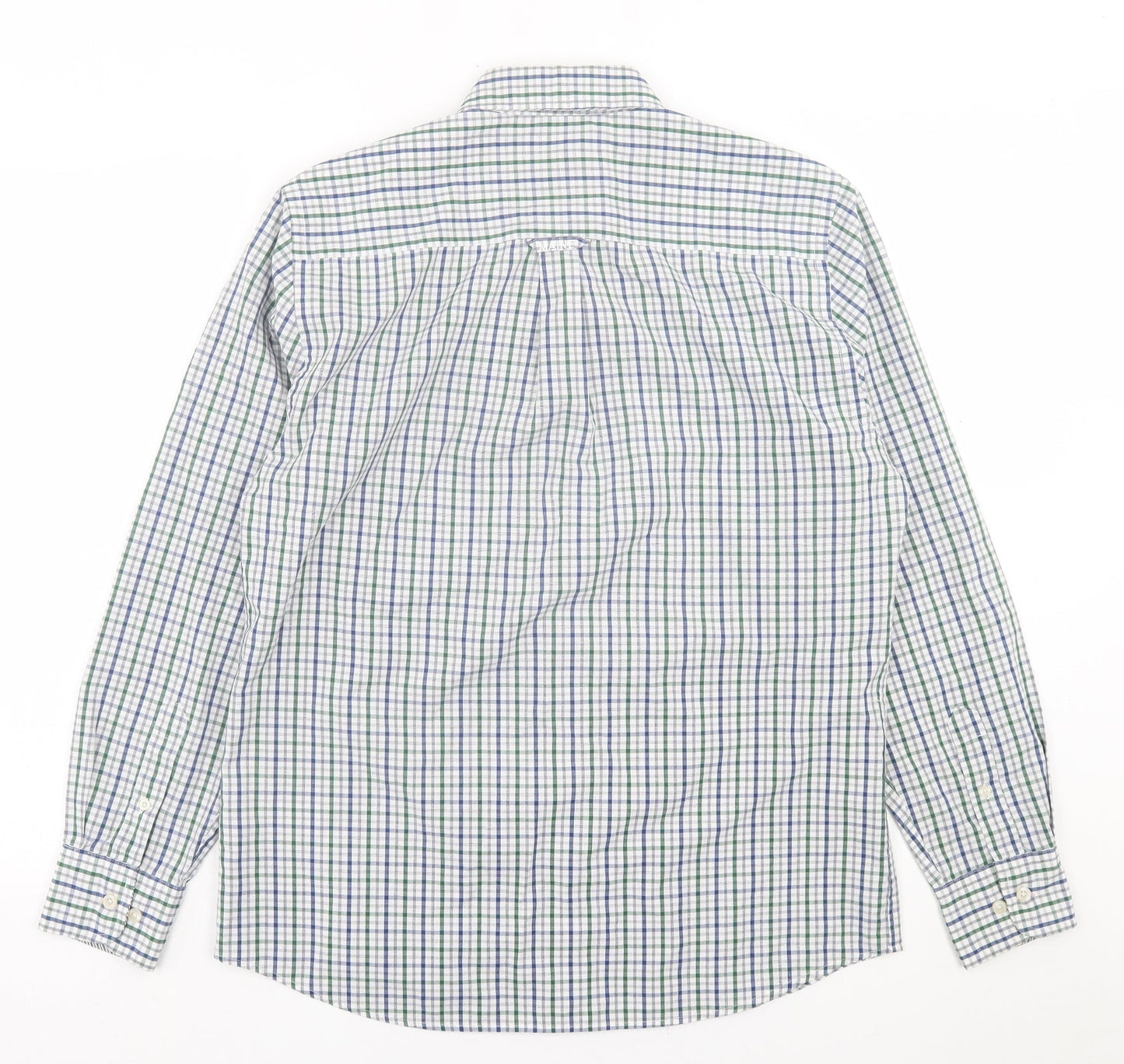 Mens UK Size S Maine Blue  Button-Up Long Sleeve Casual Shirt