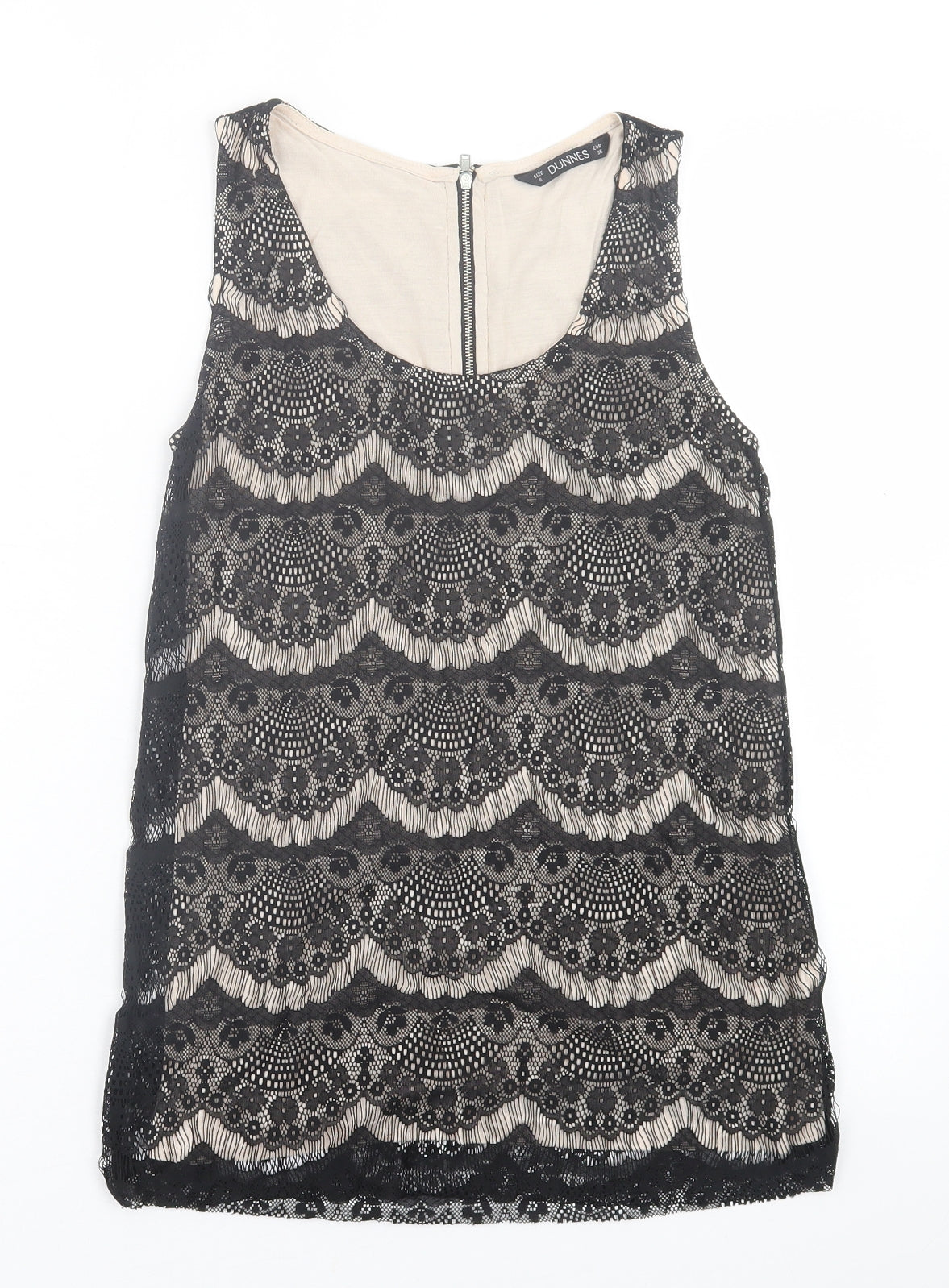 Womens UK Size 8 Dunnes Stores Black Basic Tank