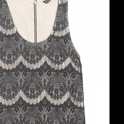 Womens UK Size 8 Dunnes Stores Black Basic Tank