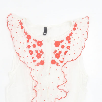 Womens UK Size 10 H&M White Basic T-Shirt