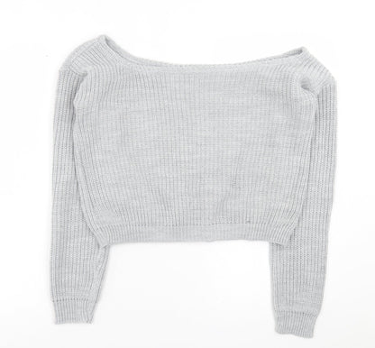 Womens UK Size M PRETTYLITTLETHING Grey Pullover Jumper