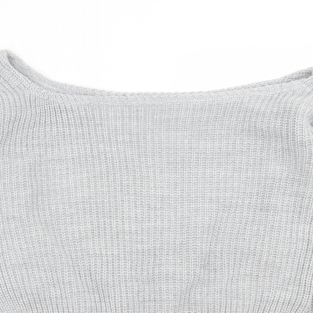 Womens UK Size M PRETTYLITTLETHING Grey Pullover Jumper