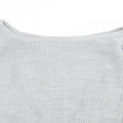 Womens UK Size M PRETTYLITTLETHING Grey Pullover Jumper