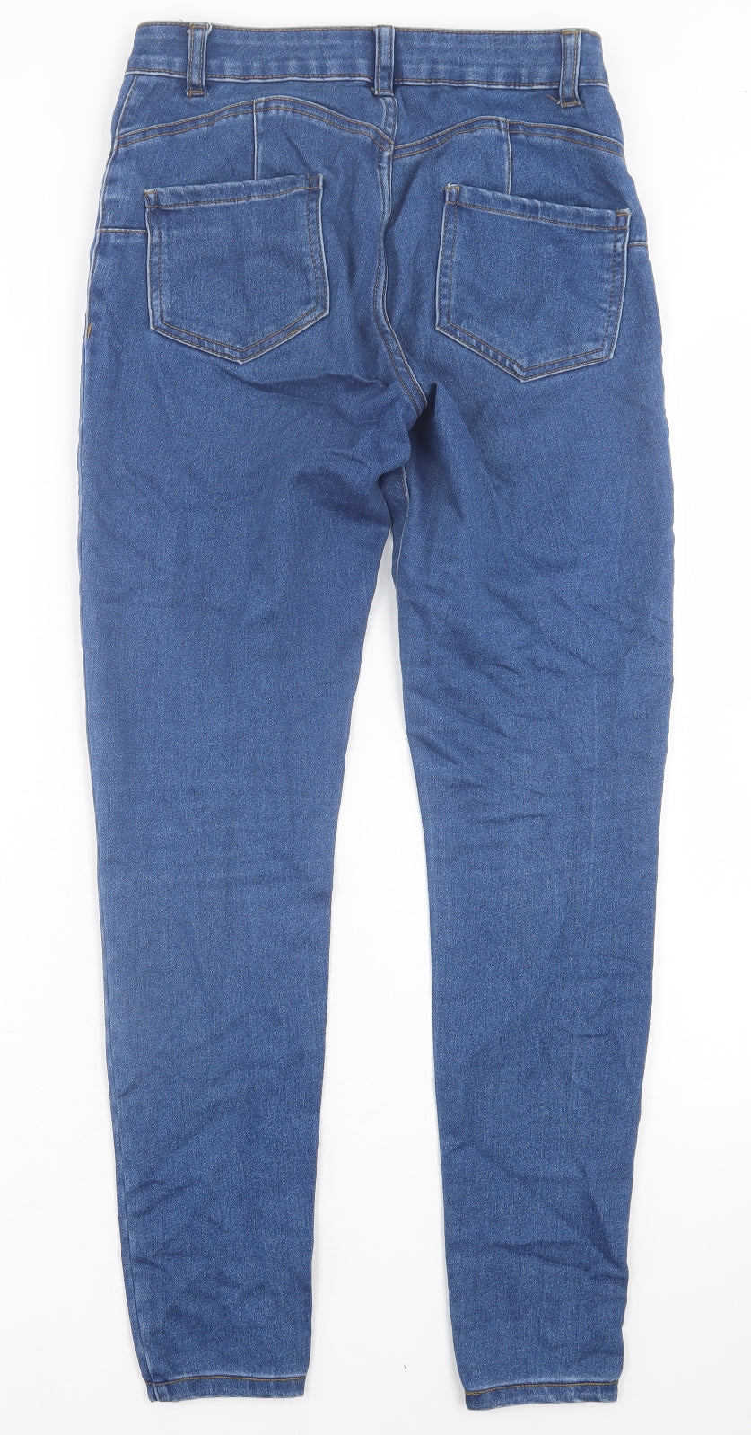 Denim & Co. Womens Blue  Cotton Skinny Jeans Size 10 L30 in Regular Button