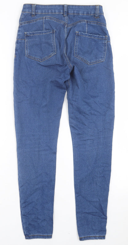Denim & Co. Womens Blue  Cotton Skinny Jeans Size 10 L30 in Regular Button
