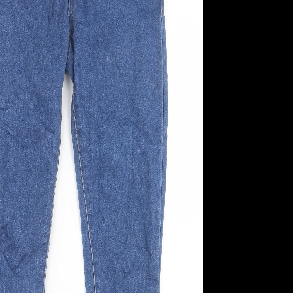 Denim & Co. Womens Blue  Cotton Skinny Jeans Size 10 L30 in Regular Button