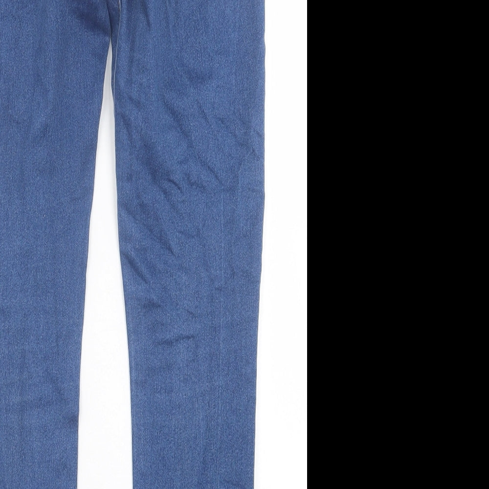 Denim & Co. Womens Blue  Cotton Skinny Jeans Size 10 L30 in Regular Button