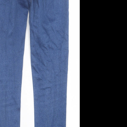Denim & Co. Womens Blue  Cotton Skinny Jeans Size 10 L30 in Regular Button