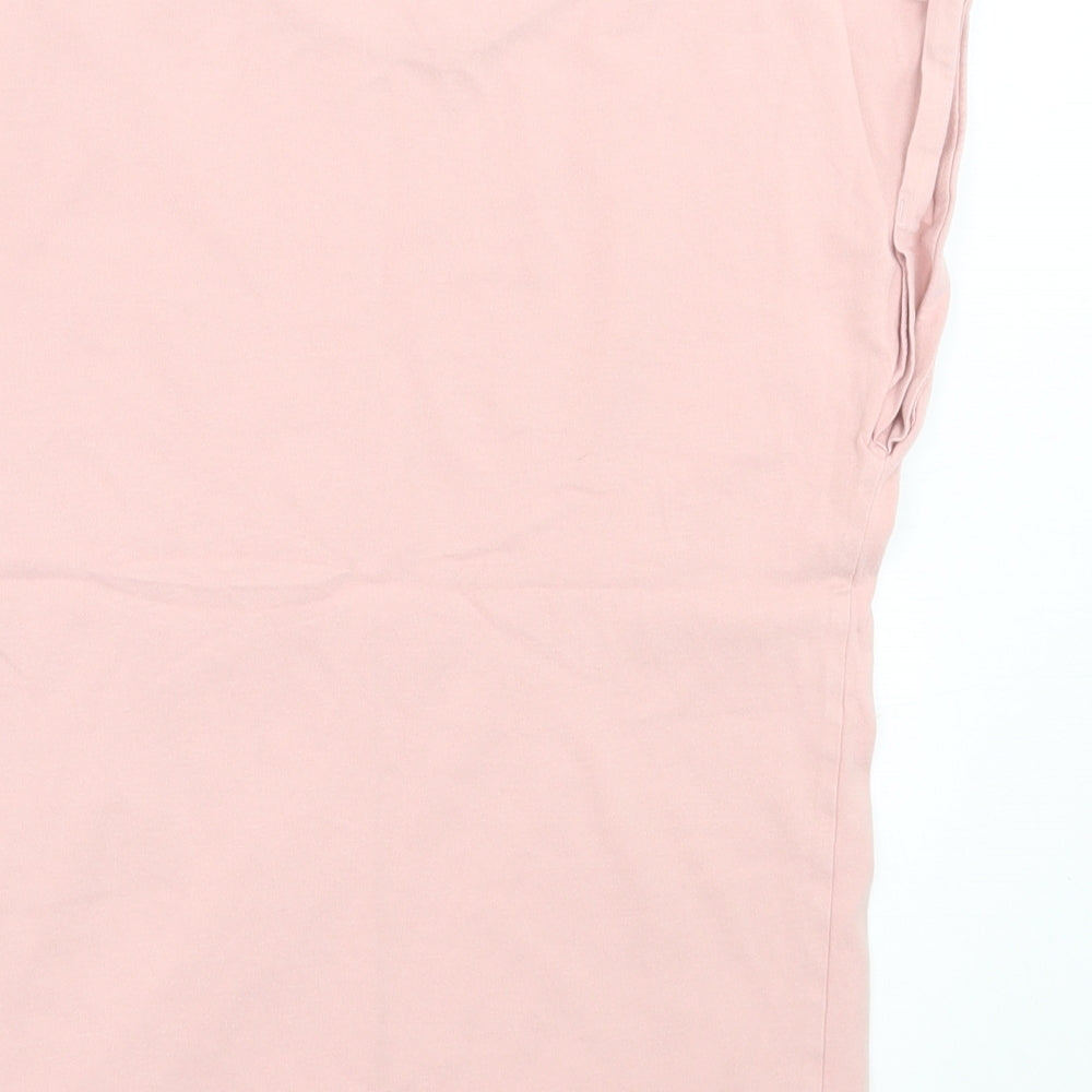 Marks and Spencer Girls Pink  Cotton Basic T-Shirt Size 11-12 Years Crew Neck Pullover