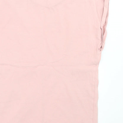 Marks and Spencer Girls Pink  Cotton Basic T-Shirt Size 11-12 Years Crew Neck Pullover