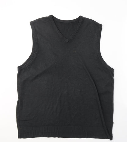 George Mens Black  Acrylic  T-Shirt Size 2XL V-Neck