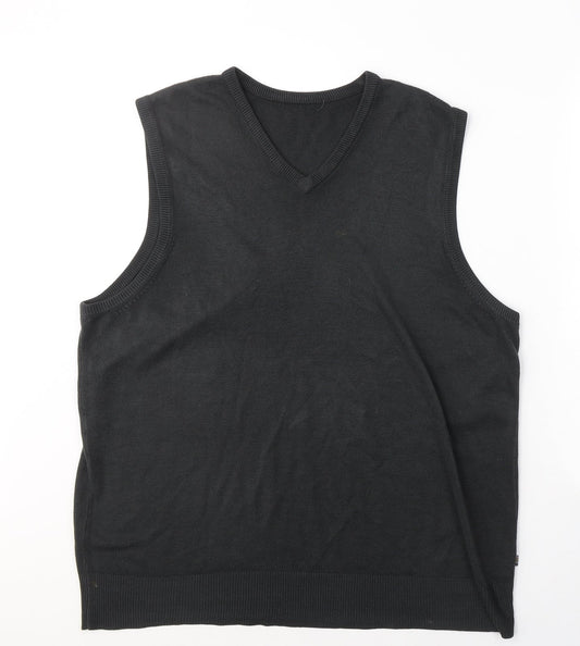 George Mens Black  Acrylic  T-Shirt Size 2XL V-Neck