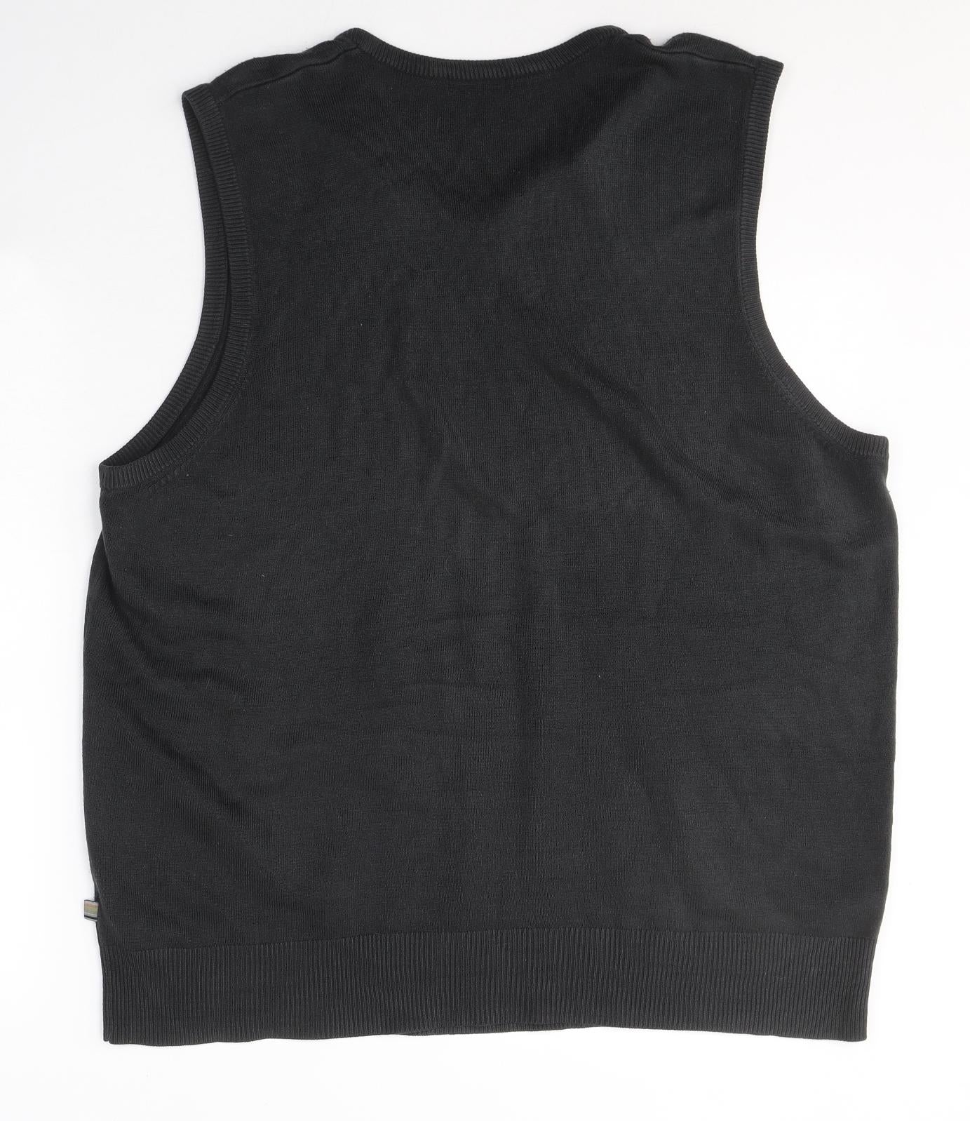 George Mens Black  Acrylic  T-Shirt Size 2XL V-Neck