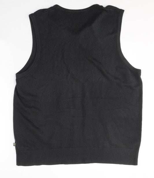 George Mens Black  Acrylic  T-Shirt Size 2XL V-Neck