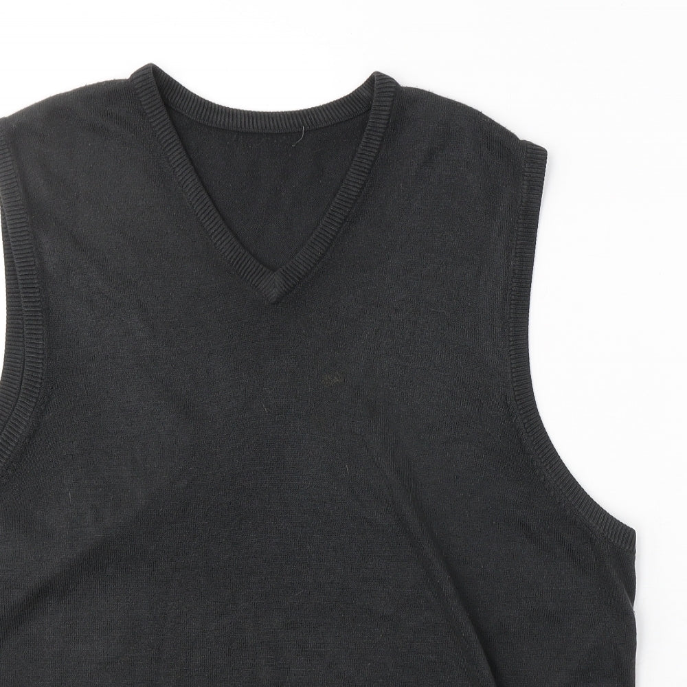 George Mens Black  Acrylic  T-Shirt Size 2XL V-Neck