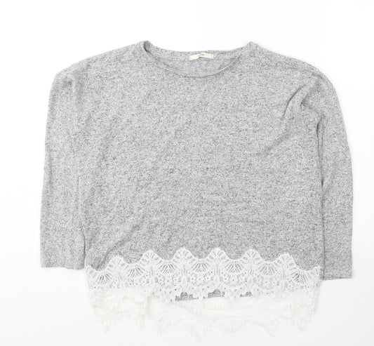 George Womens Grey Round Neck  Viscose Pullover Jumper Size 16