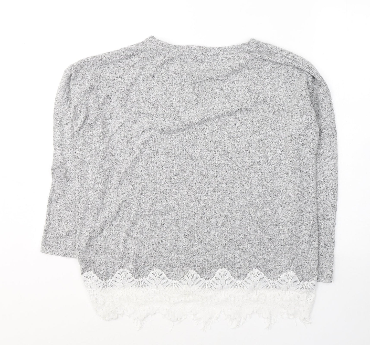 George Womens Grey Round Neck  Viscose Pullover Jumper Size 16