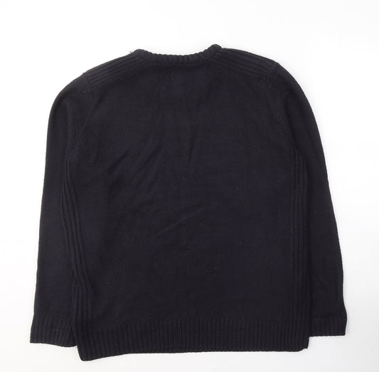 Kensington Mens Blue Round Neck  Acrylic Pullover Jumper Size M