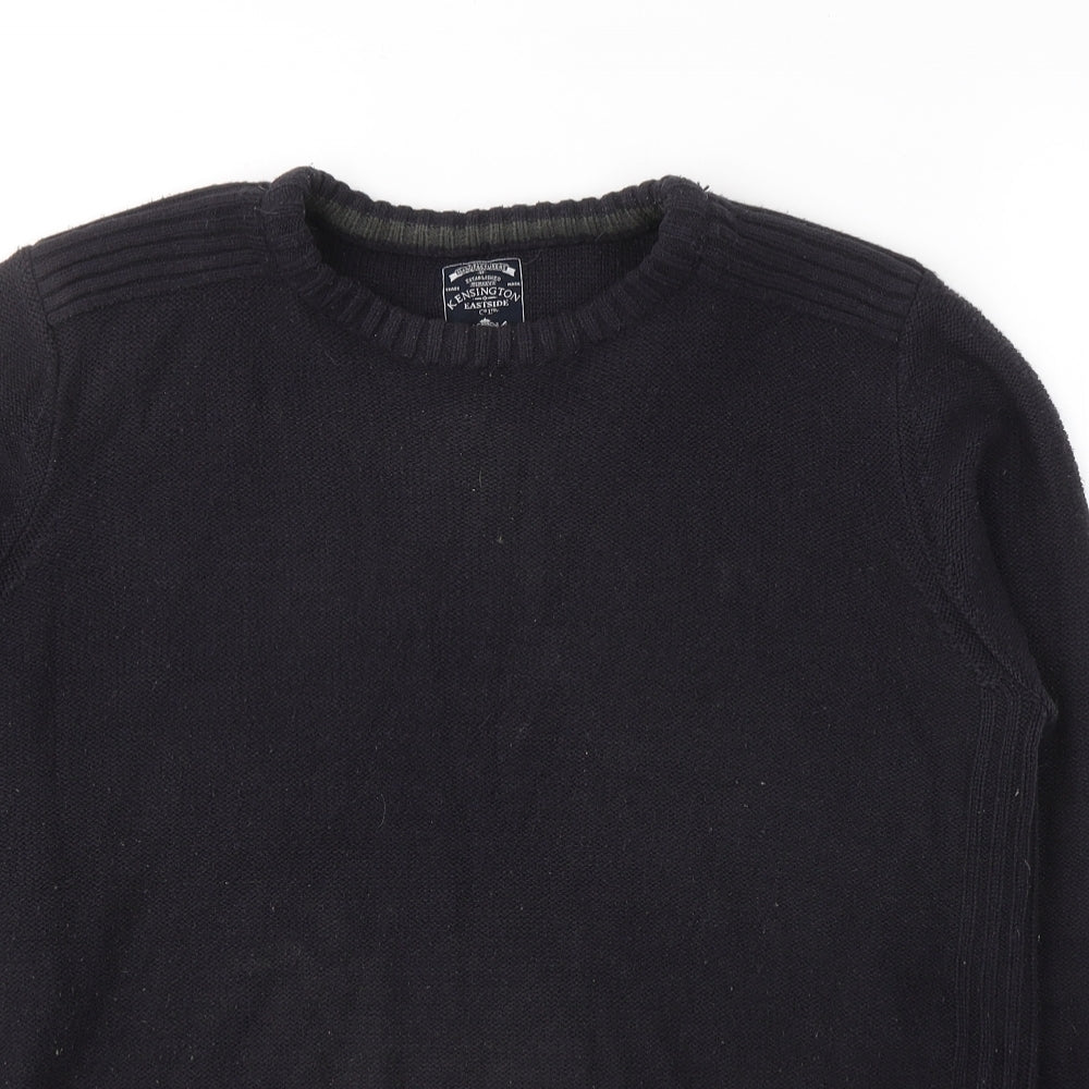Kensington Mens Blue Round Neck  Acrylic Pullover Jumper Size M