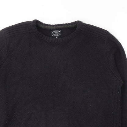Kensington Mens Blue Round Neck  Acrylic Pullover Jumper Size M