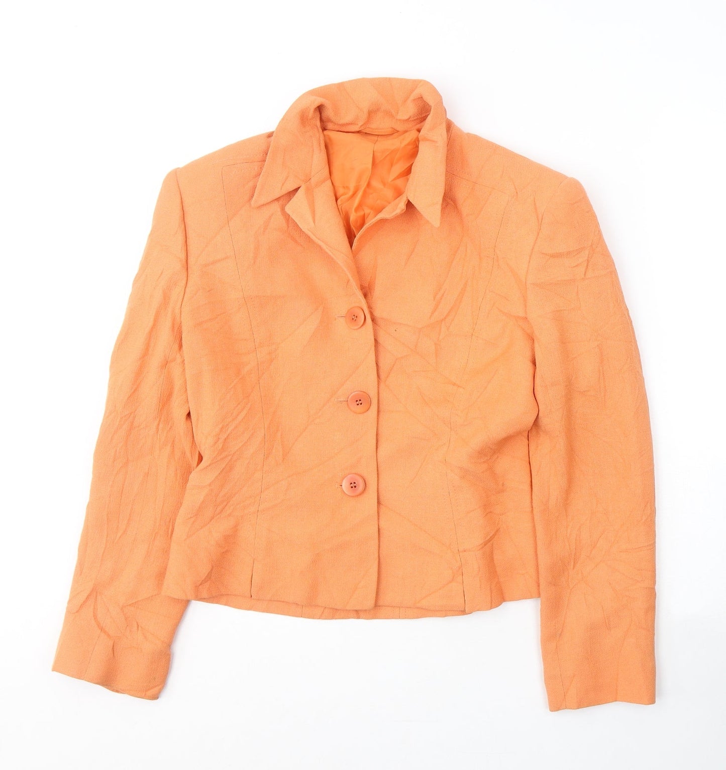 Country Casuals Womens Orange  Viscose Jacket Blazer Size 10