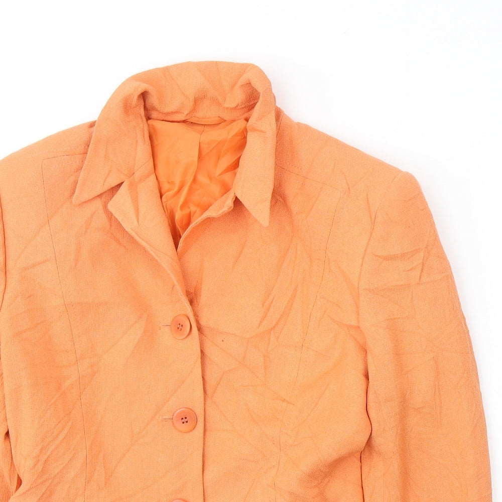 Country Casuals Womens Orange  Viscose Jacket Blazer Size 10
