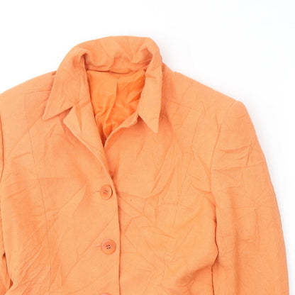 Country Casuals Womens Orange  Viscose Jacket Blazer Size 10