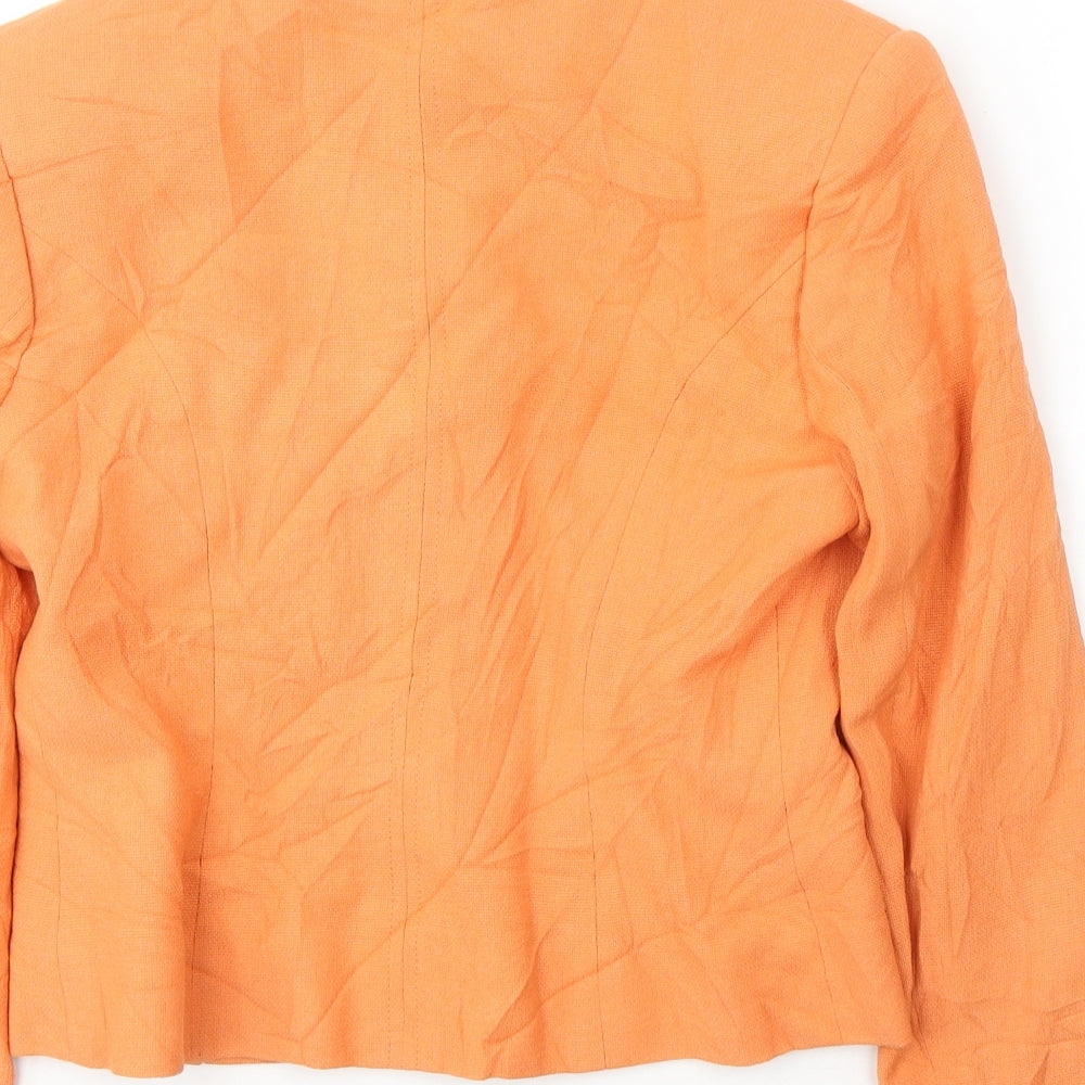 Country Casuals Womens Orange  Viscose Jacket Blazer Size 10