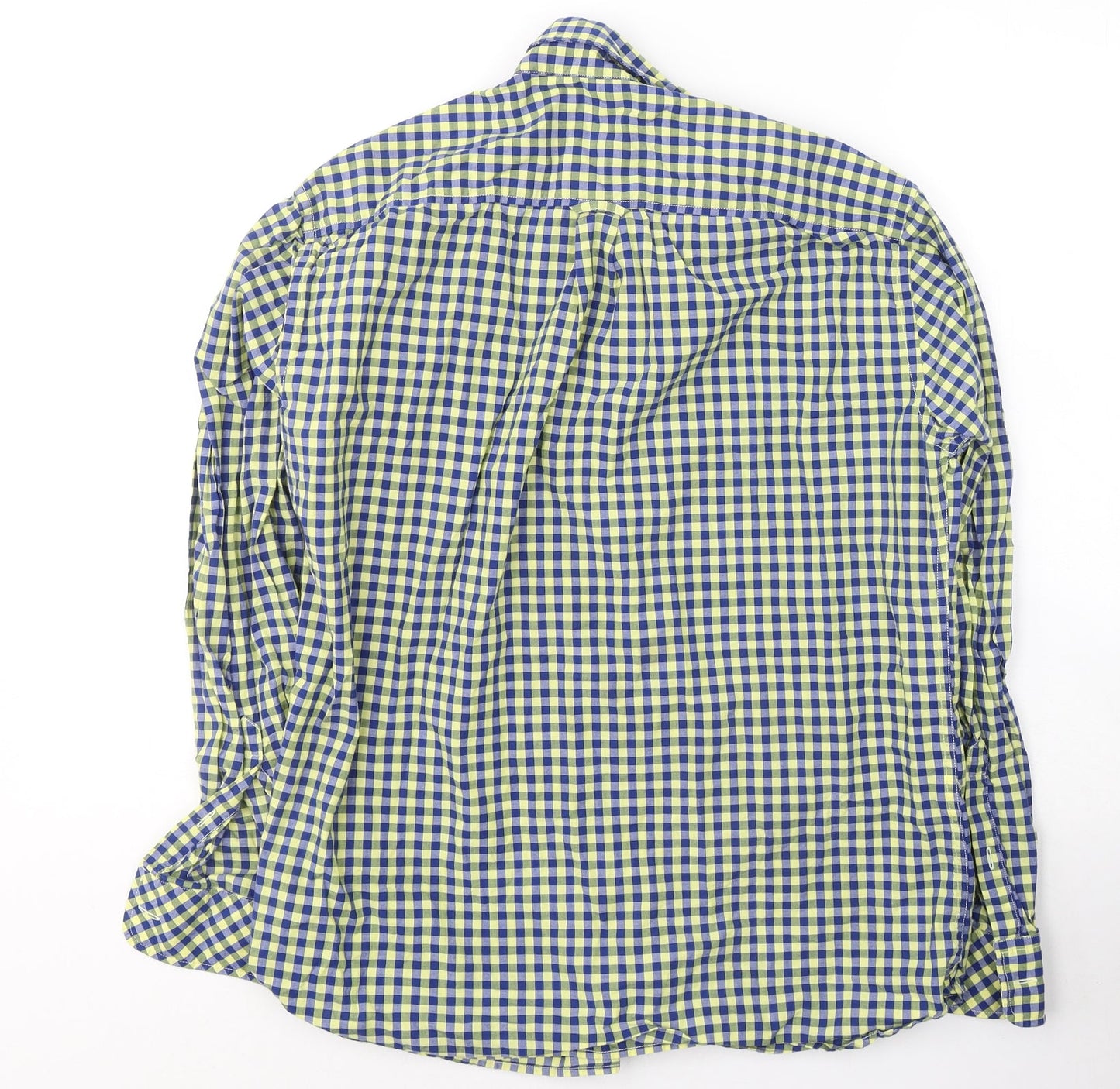 Mens UK Size S Mango Blue  Button-Up Long Sleeve Casual Shirt