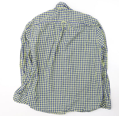 Mens UK Size S Mango Blue  Button-Up Long Sleeve Casual Shirt