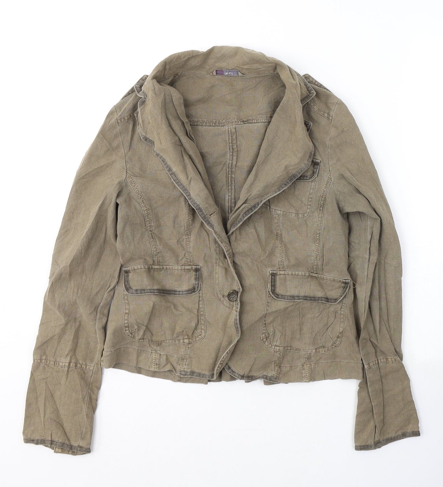 Papaya Womens Brown   Jacket Blazer Size 12  Button