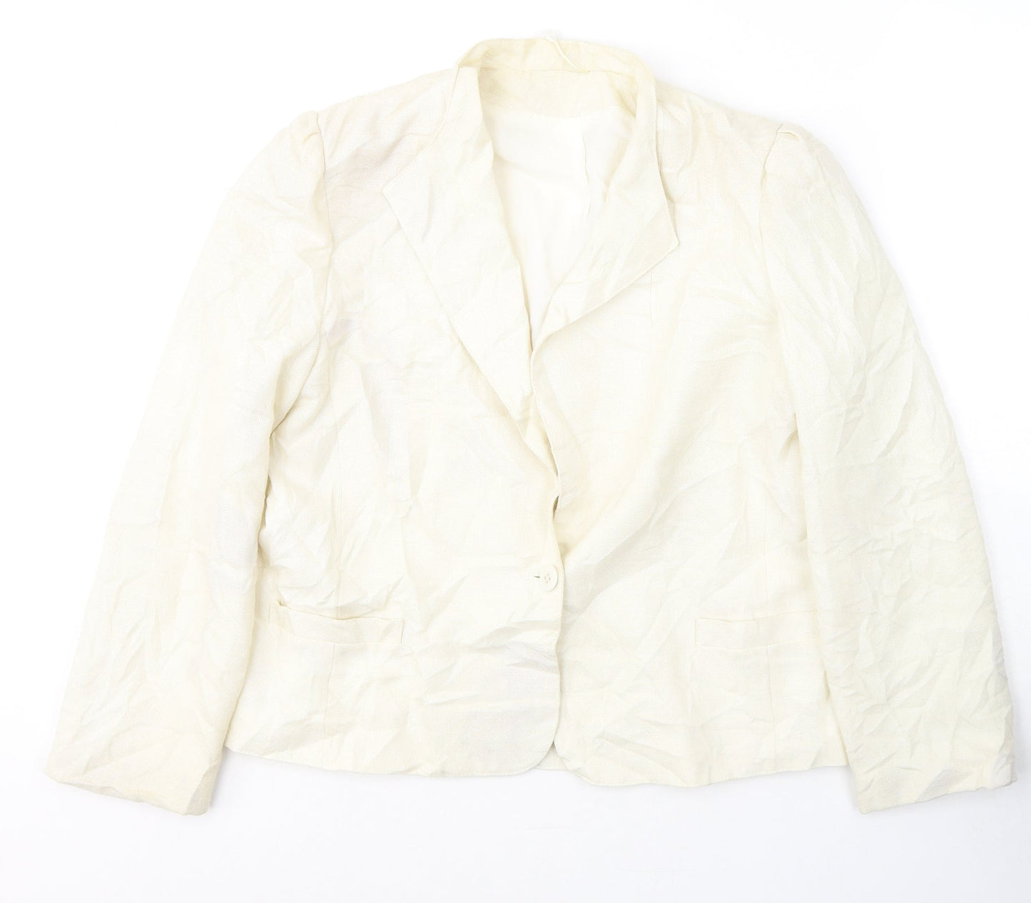 Littlewoods Womens Ivory  Polyester Jacket Suit Jacket Size 16