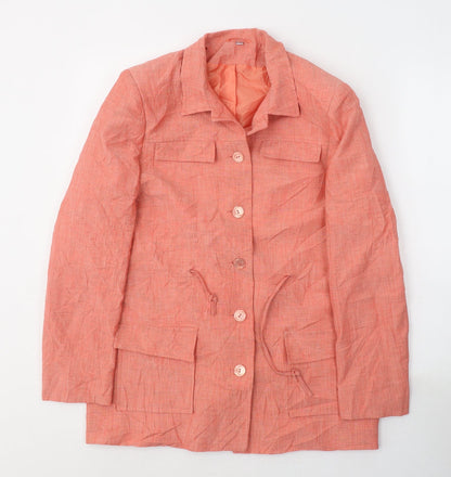 Gianfranco Corneli Womens Orange   Jacket Blazer Size 12  Button