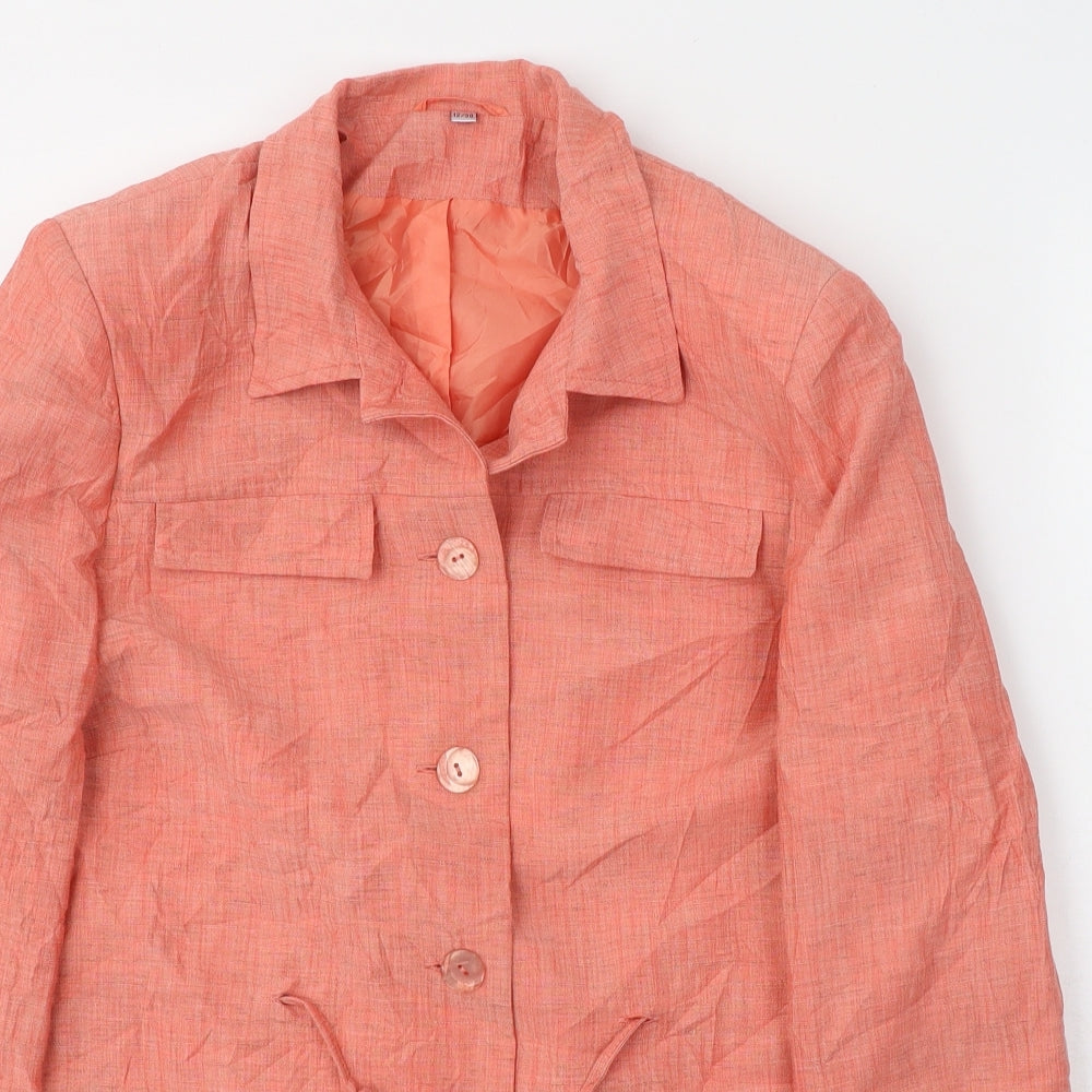 Gianfranco Corneli Womens Orange   Jacket Blazer Size 12  Button