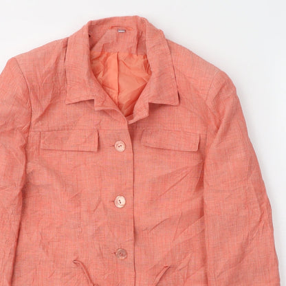 Gianfranco Corneli Womens Orange   Jacket Blazer Size 12  Button