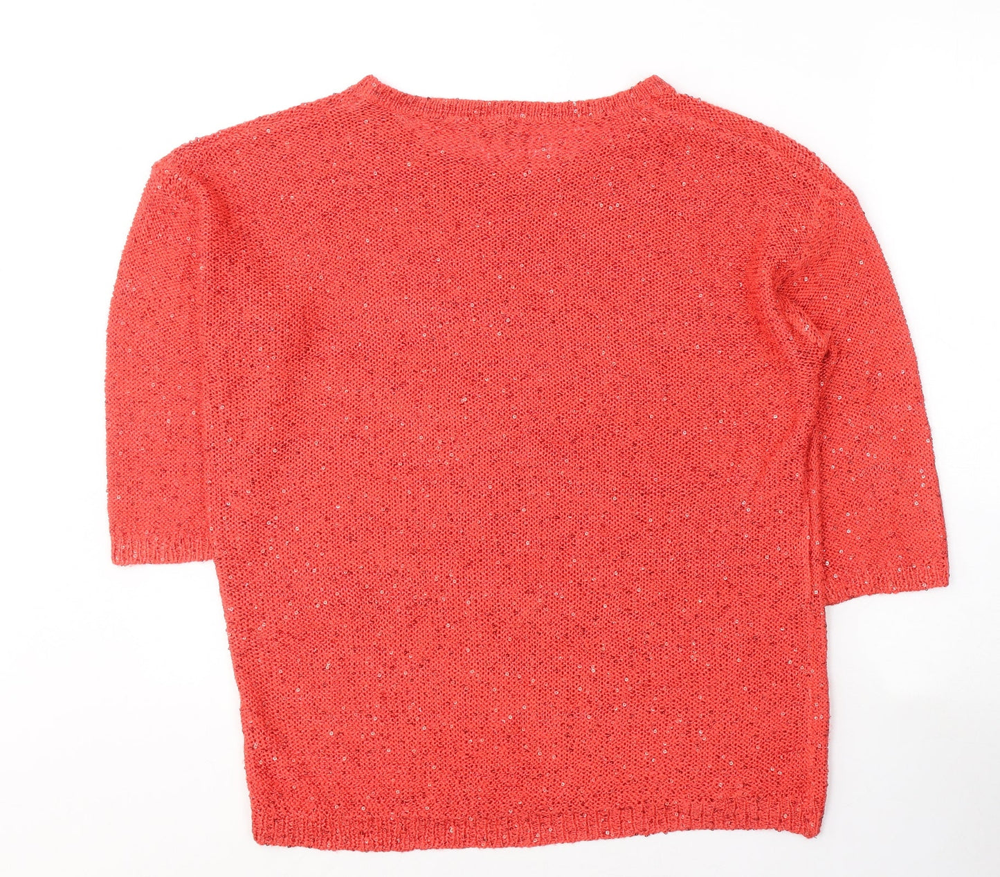 F&F Womens Red Round Neck  Acrylic Pullover Jumper Size M