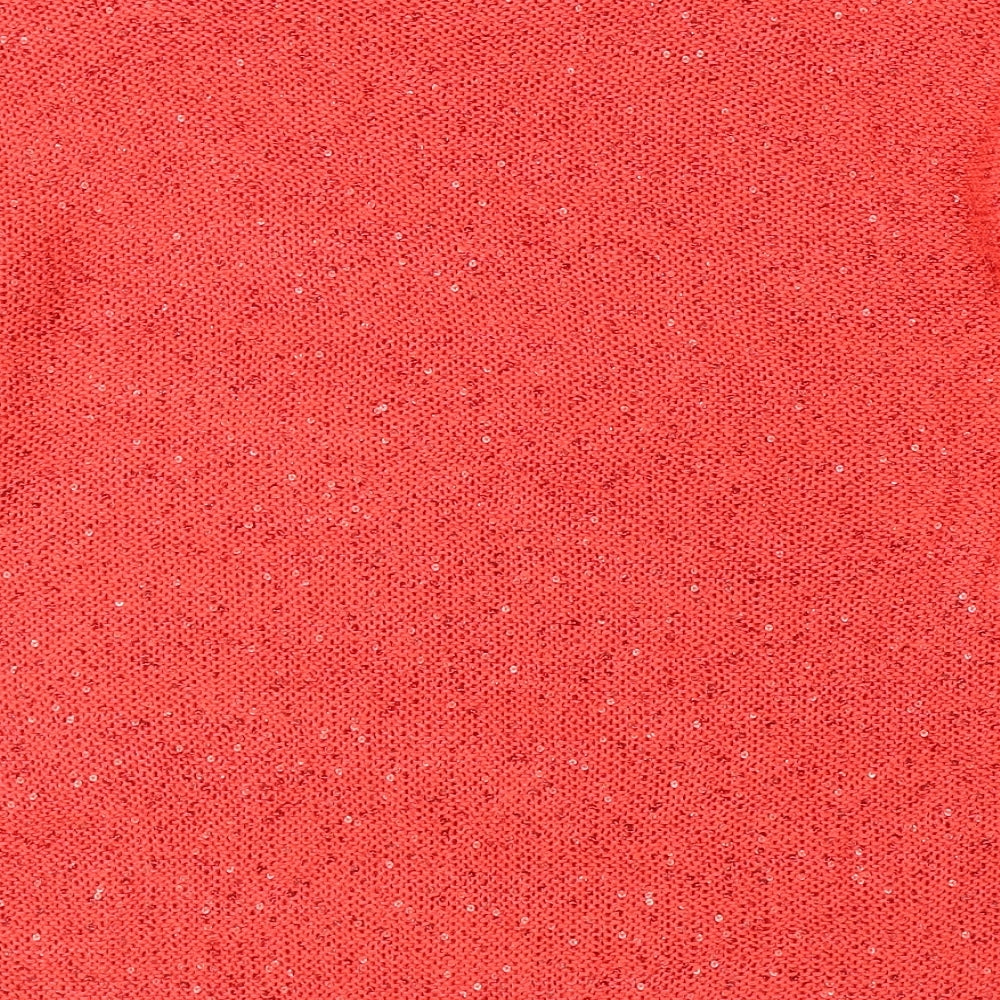 F&F Womens Red Round Neck  Acrylic Pullover Jumper Size M