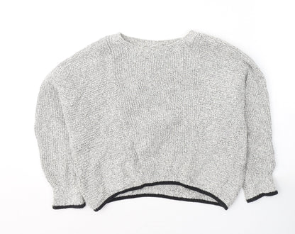 Preworn Womens Grey Round Neck  Cotton Pullover Jumper Size 8