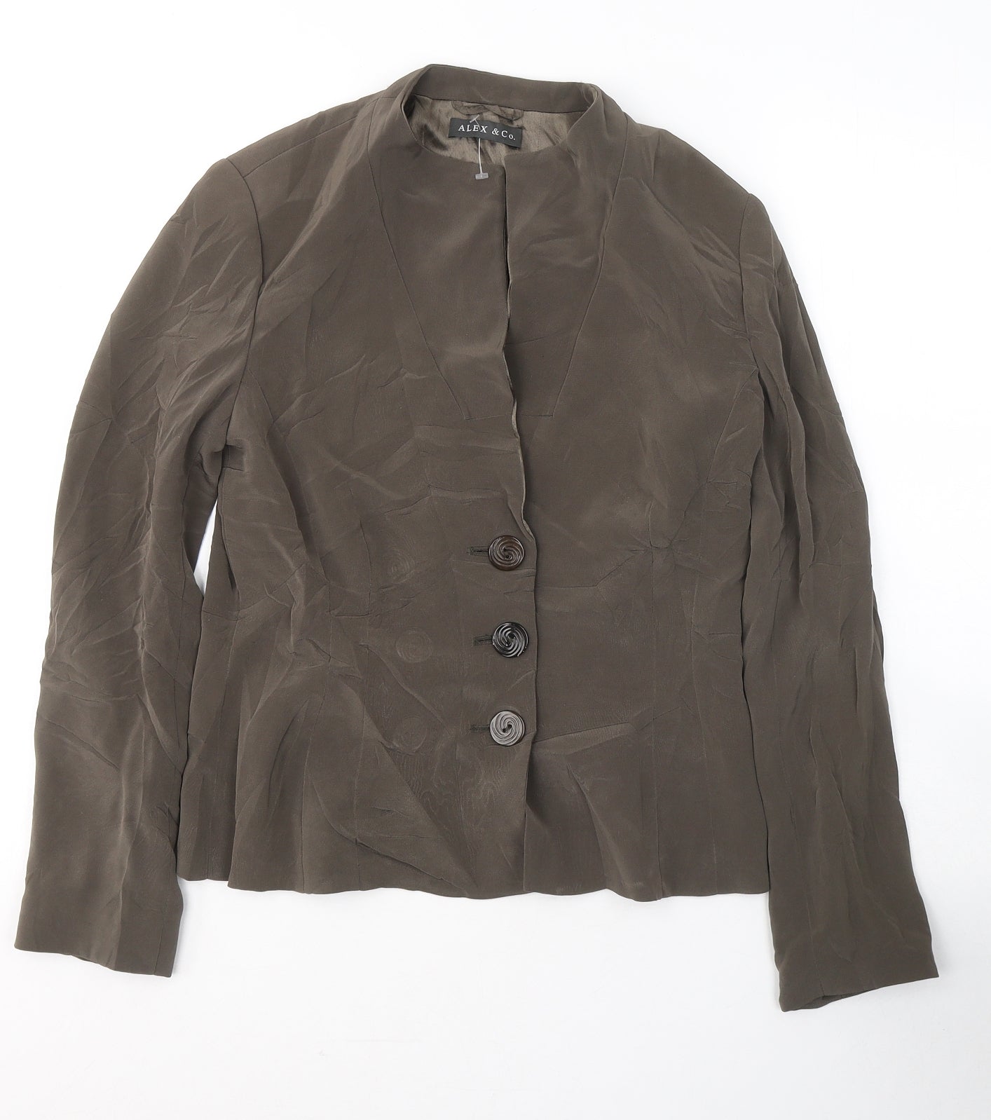 alex &CO Womens Brown   Jacket Blazer Size 8  Button