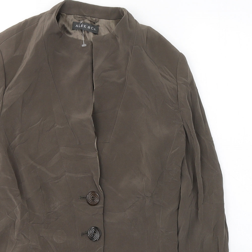 alex &CO Womens Brown   Jacket Blazer Size 8  Button