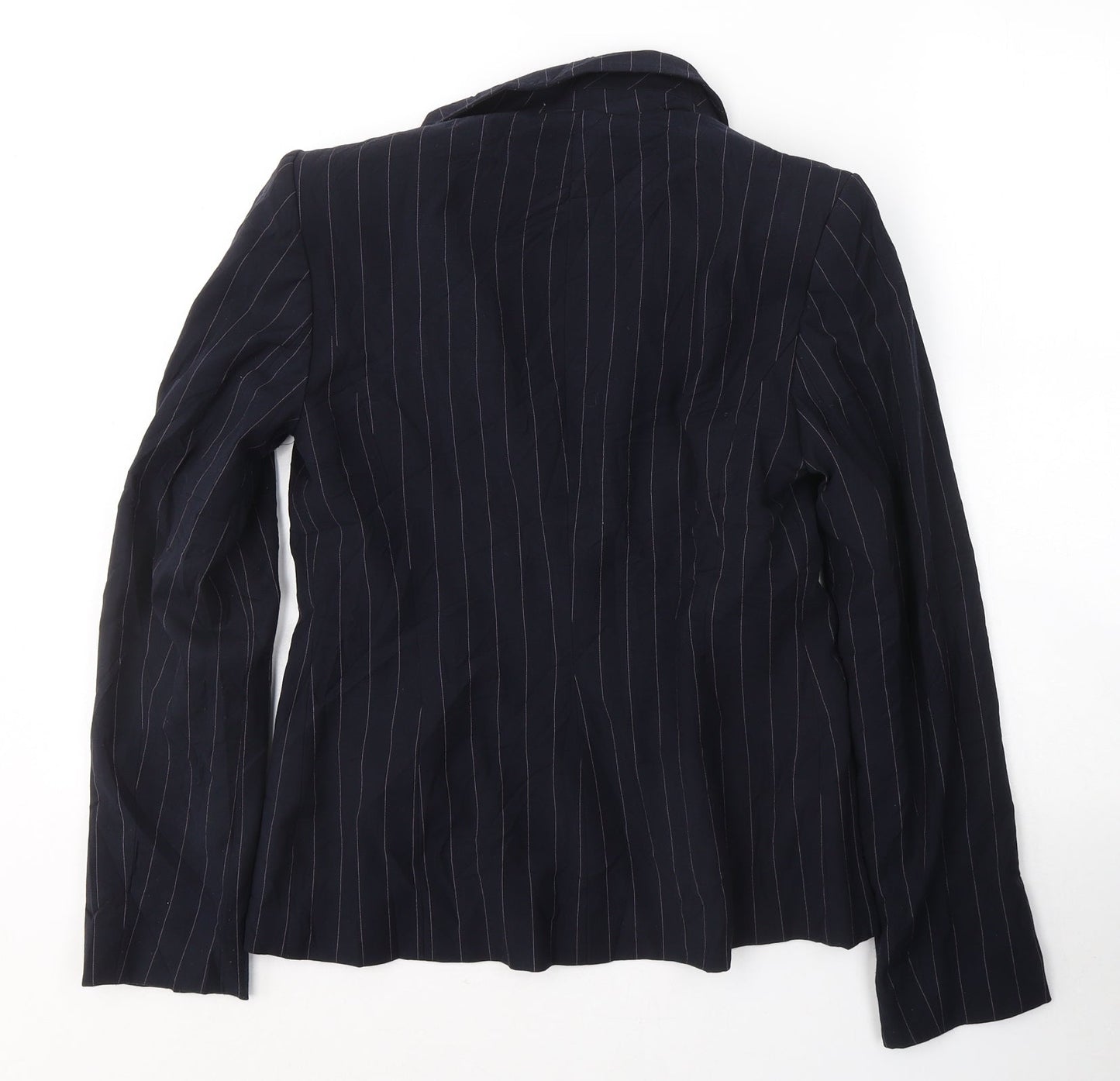 J.Taylor Womens Black Striped  Jacket Blazer Size 10  Button