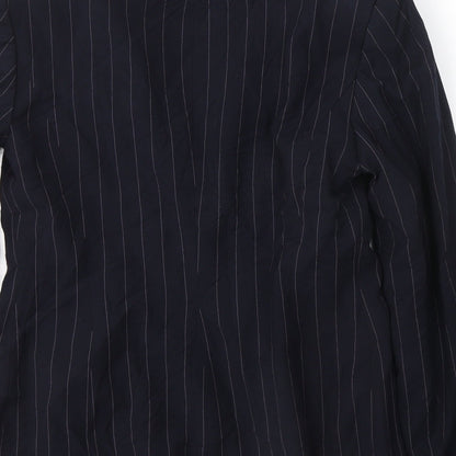 J.Taylor Womens Black Striped  Jacket Blazer Size 10  Button