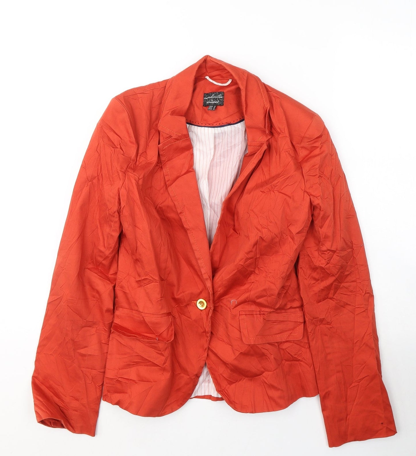 Atmosphere Womens Red  Cotton Jacket Blazer Size 10