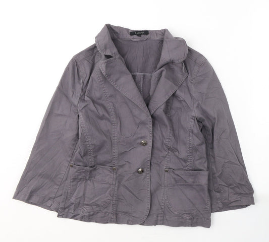 b.young Womens Grey   Jacket  Size 14  Button
