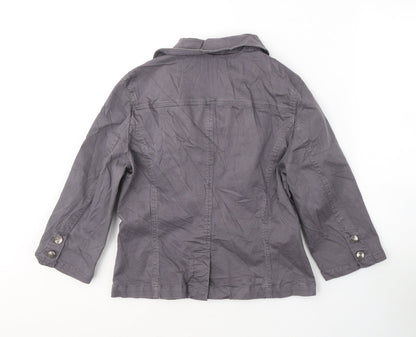 b.young Womens Grey   Jacket  Size 14  Button