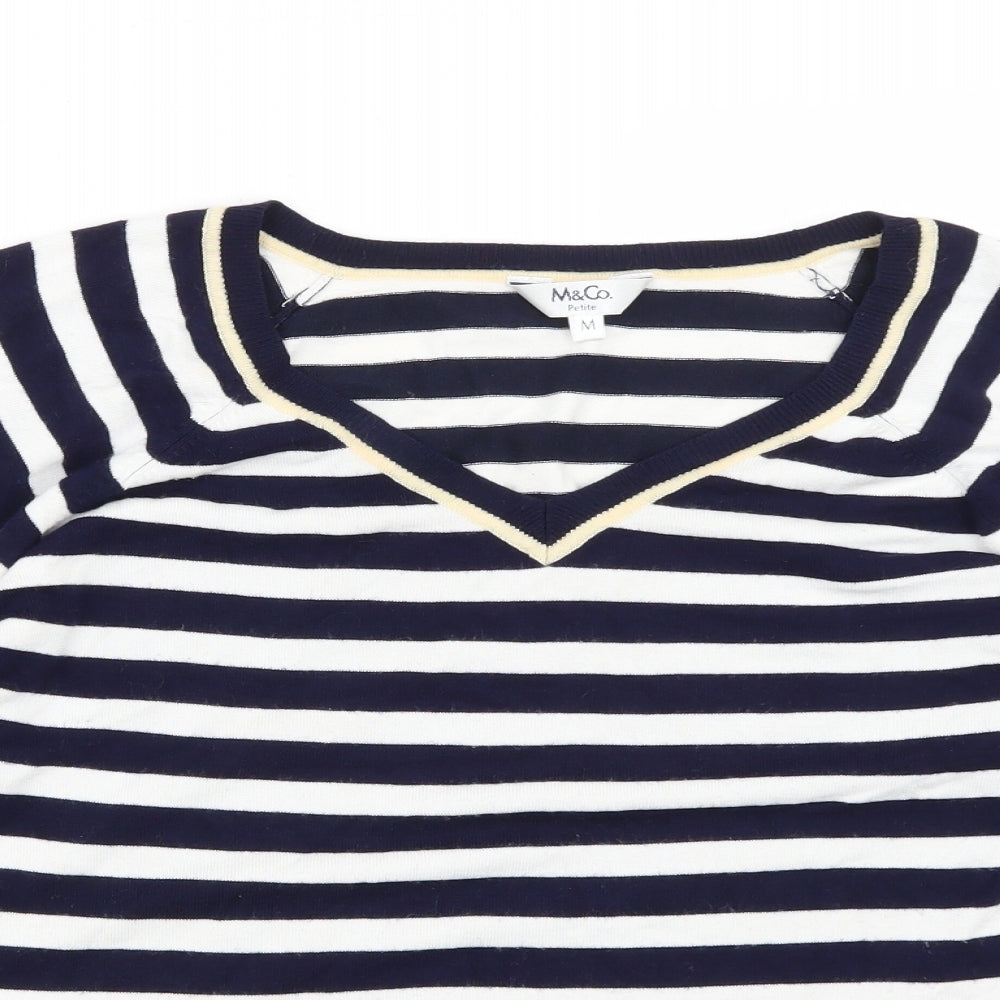 Womens UK Size M M&Co Blue Pullover Jumper