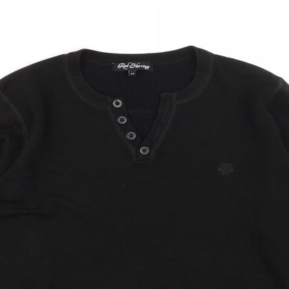 Debenhams Mens Black V-Neck  Acrylic Pullover Jumper Size M