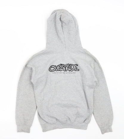 OverRide Boys Grey  Cotton Pullover Hoodie Size M   - OverRide SkatePark